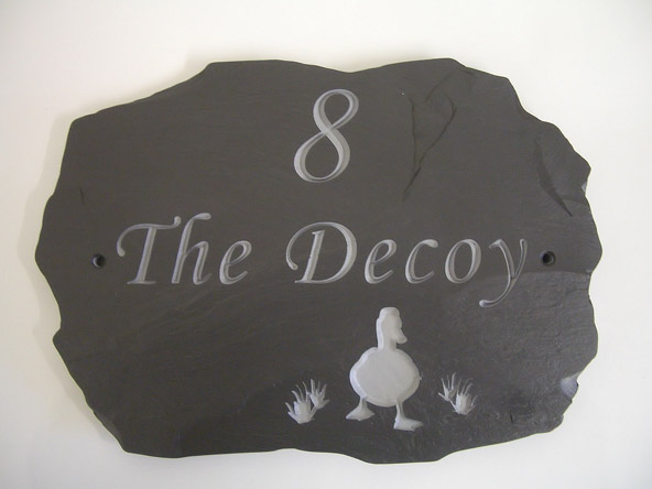 lovely slate plaque with walking duck